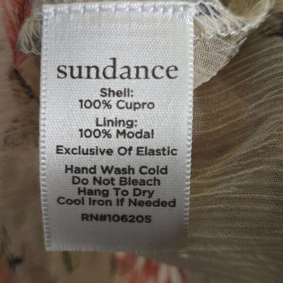 Sundance Amelia Floral Sheer Blouse With Cami Bohemian Ruffled Smocked Size PS - Picture 10 of 10